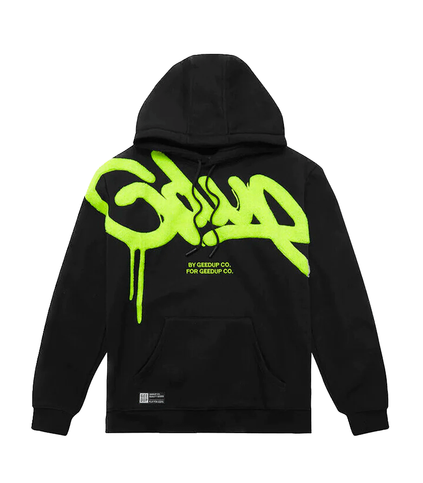 Black and neon green cheap hoodie